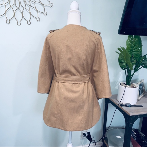 Flying Tomato Wool blend cape trench coat sz S - Picture 3 of 8